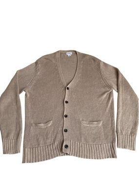 Spier & Mackay Knit Cardigan Men's Size M Oatmeal Ribbed